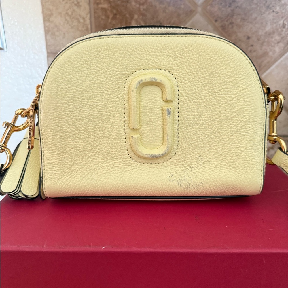 Marc Jacobs Yellow Pebbled Leather Crossbody Bag